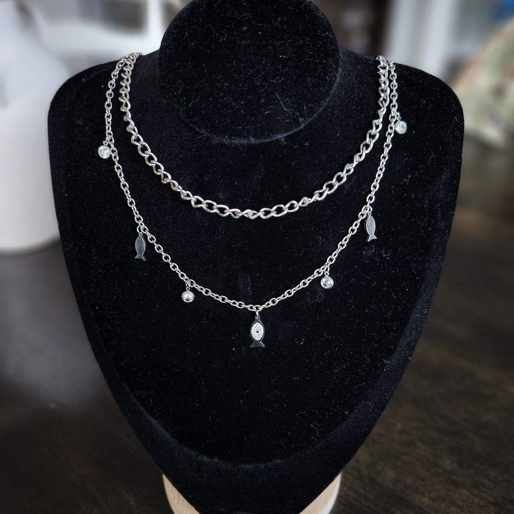 Elegant Silver Necklace Set